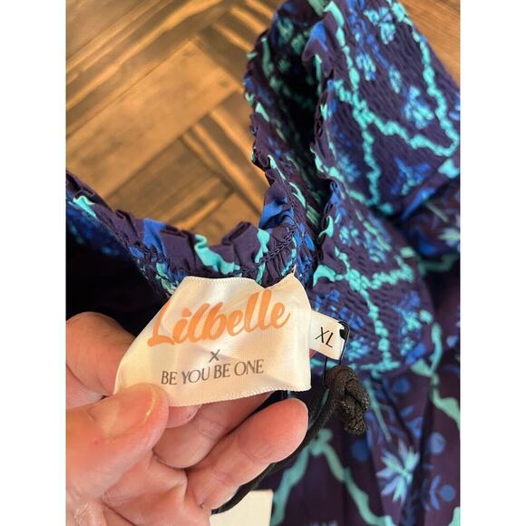 Lilbelle Peasant Cottage Core Tiered Maxi Skirt Women XL Floral Boho Western - Picture 2 of 7